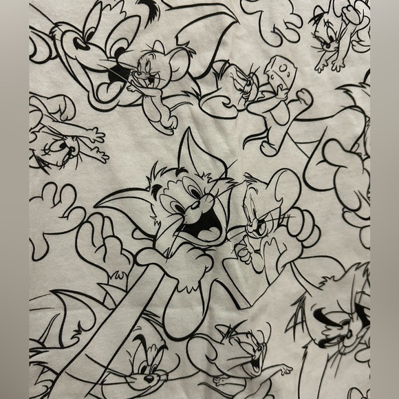 Tom And Jerry Cartoon Black And White Screen Print, Size Small Tee Brand New - Picture 2 of 7